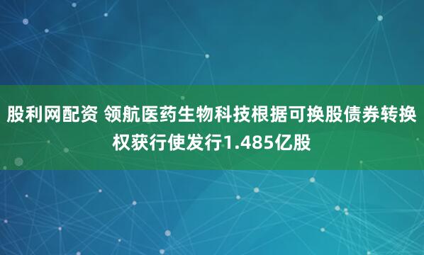 股利网配资 领航医药生物科技根据可换股债券转换权获行使发行1.485亿股